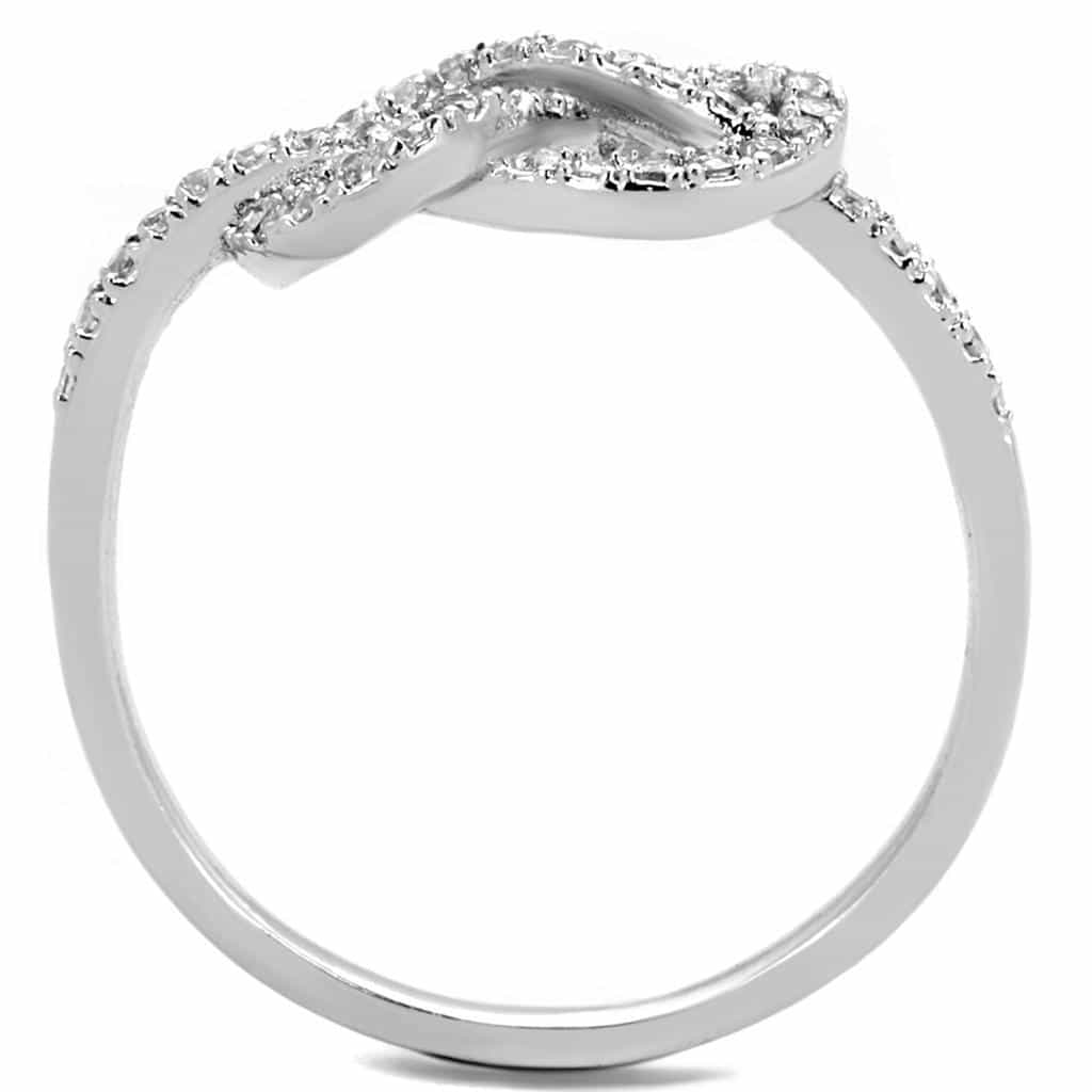 Brass CZ Pave Infinity Loop Open Ring 3W876 view 5
