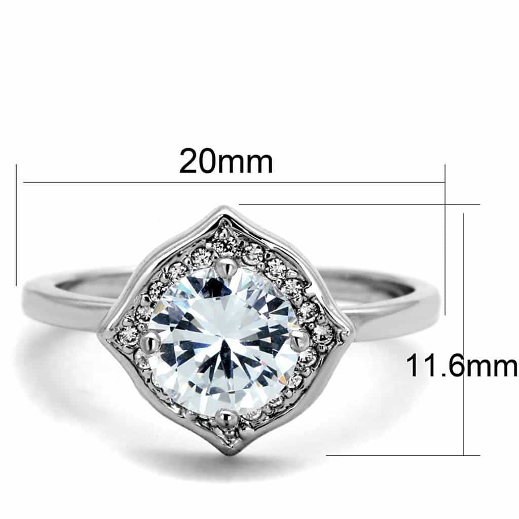 Brass CZ Round Cushion Halo Solitaire Ring view 3