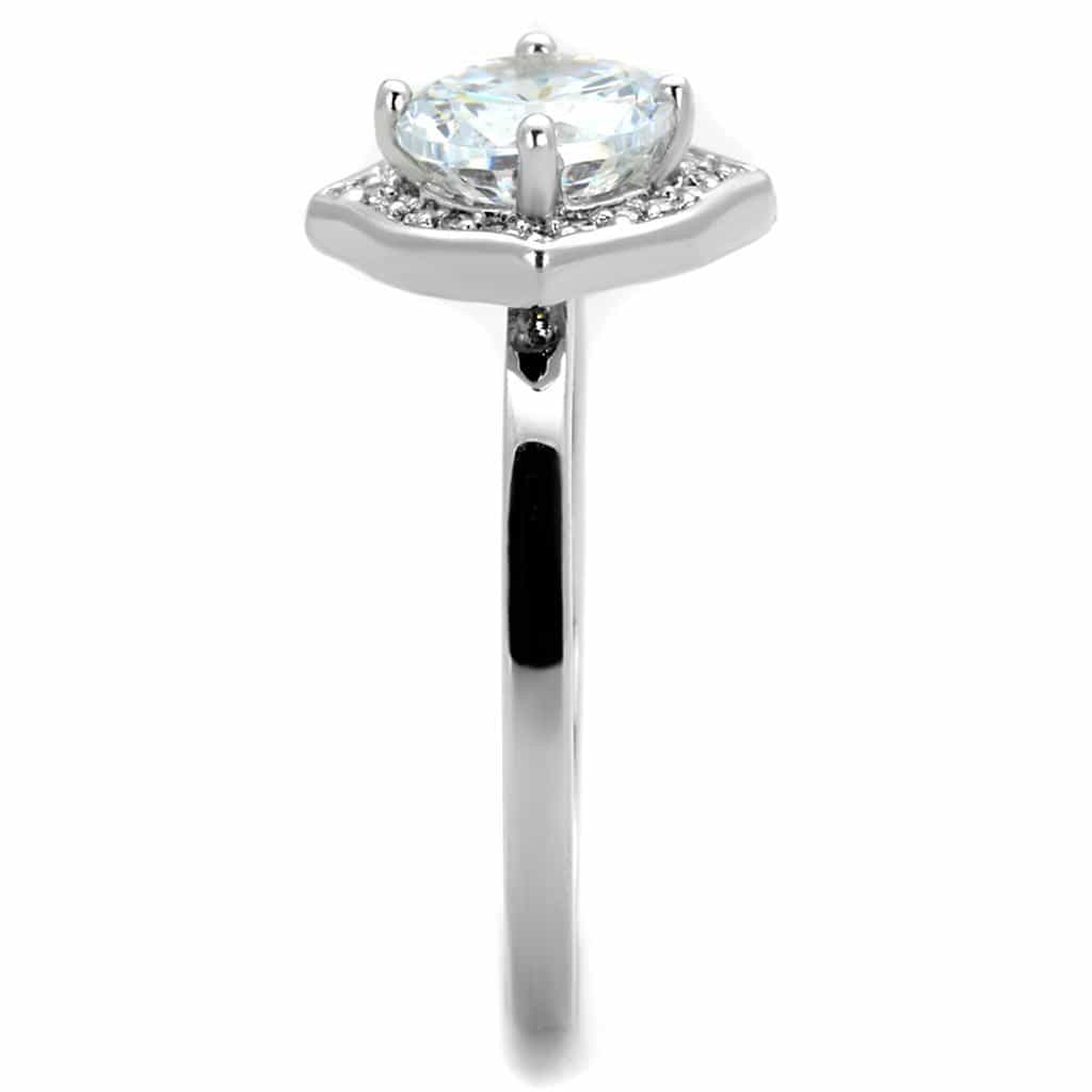 Brass CZ Round Cushion Halo Solitaire Ring view 7