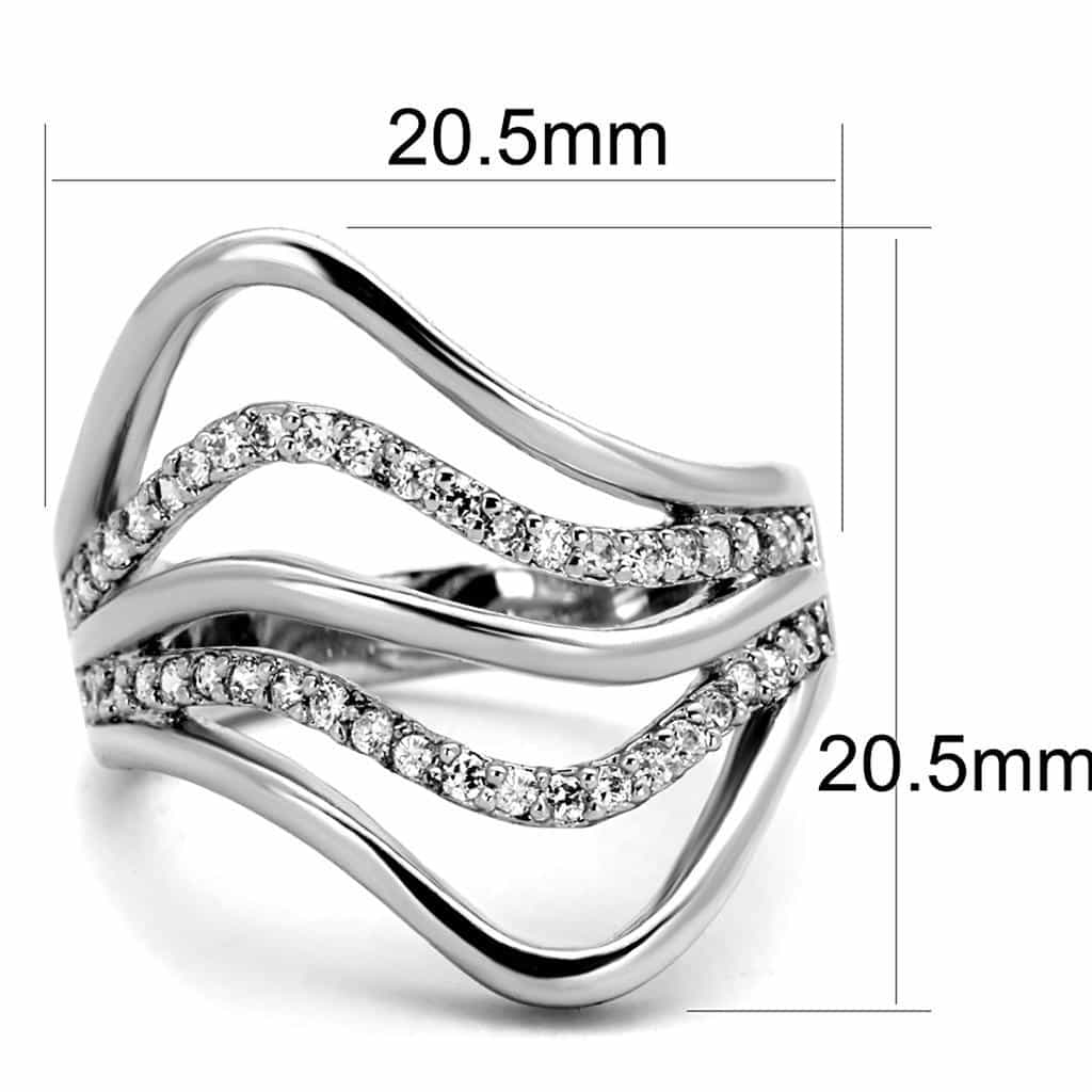 Brass Polished Double Wave Open Bypass Ring view 3