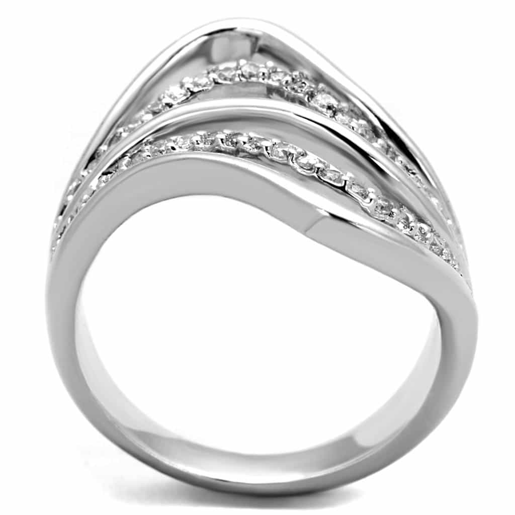 Brass Polished Double Wave Open Bypass Ring view 5