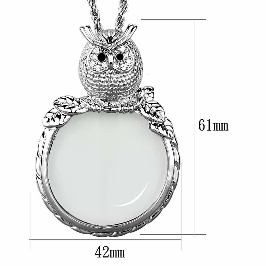 Brass Owl Magnifying B Magnifier pendant view 3