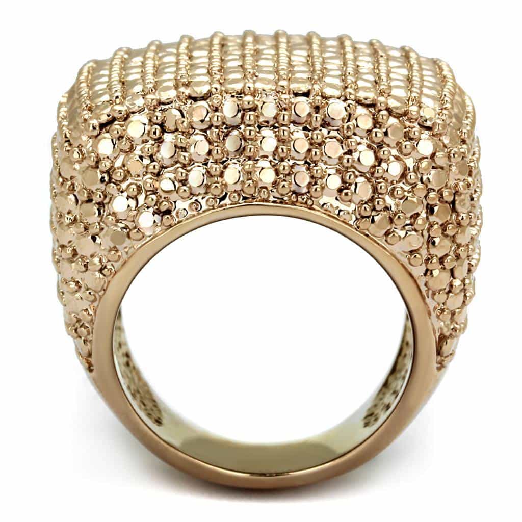Brass Rose Gold Micro Pave Dome Wide Band Ring view 5