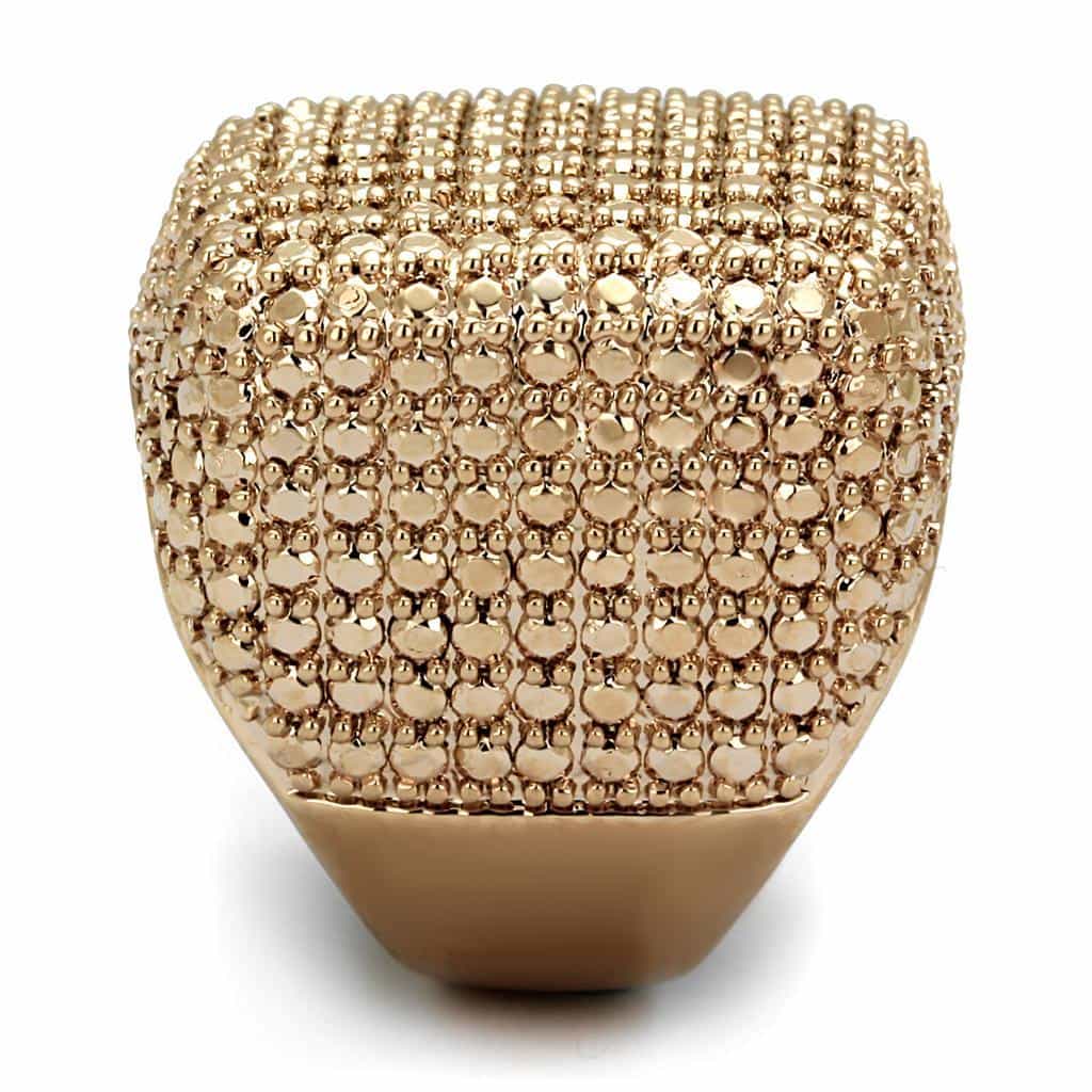 Brass Rose Gold Micro Pave Dome Wide Band Ring view 7