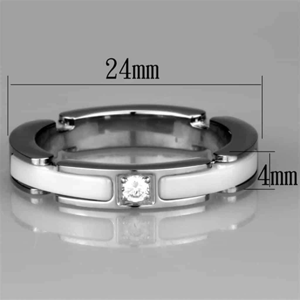 Stainless Steel Polished Link Band Ring view 3