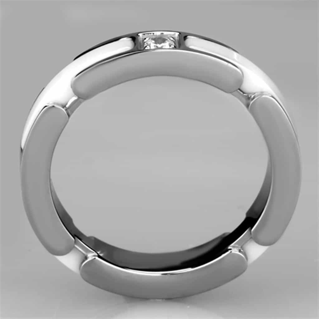 Stainless Steel Polished Link Band Ring view 5