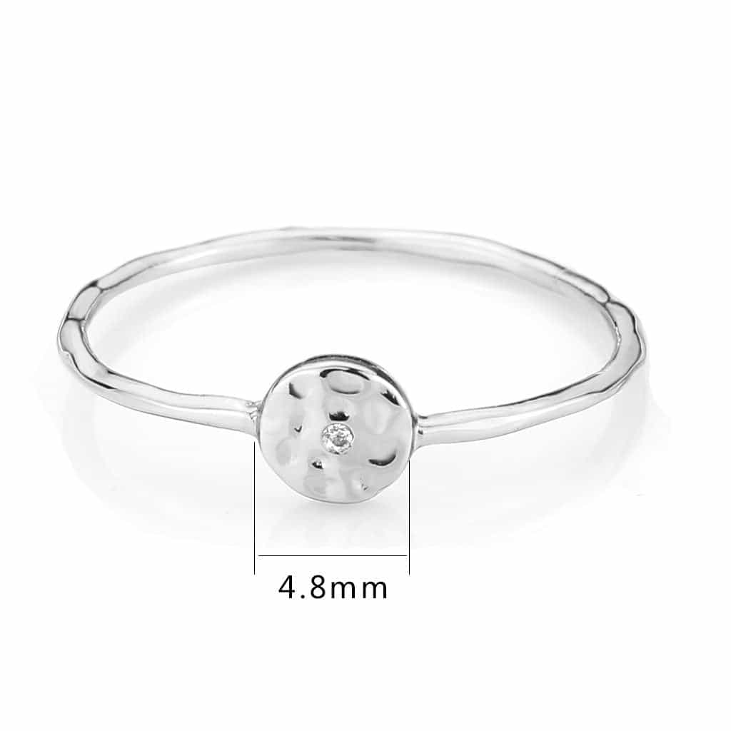 Brass Hammered Disc Thin Ring view 5