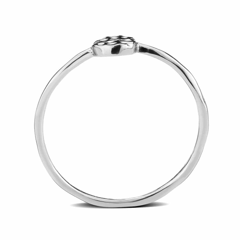 Brass Hammered Disc Thin Ring view 7