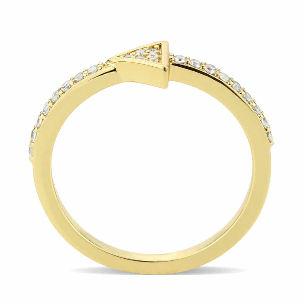 Brass Gold CZ Triangle Pavé Ring view 9