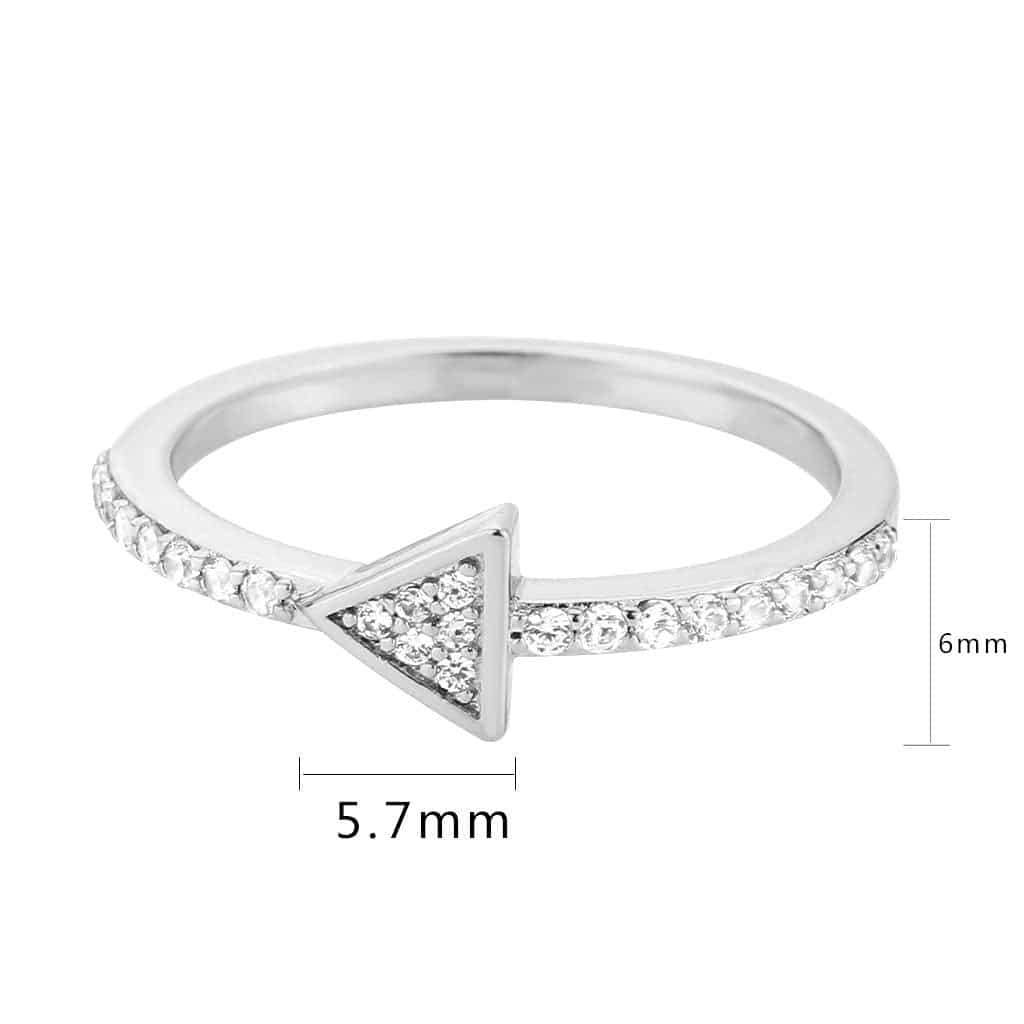 Brass CZ Triangle Pavé Thin Ring view 7