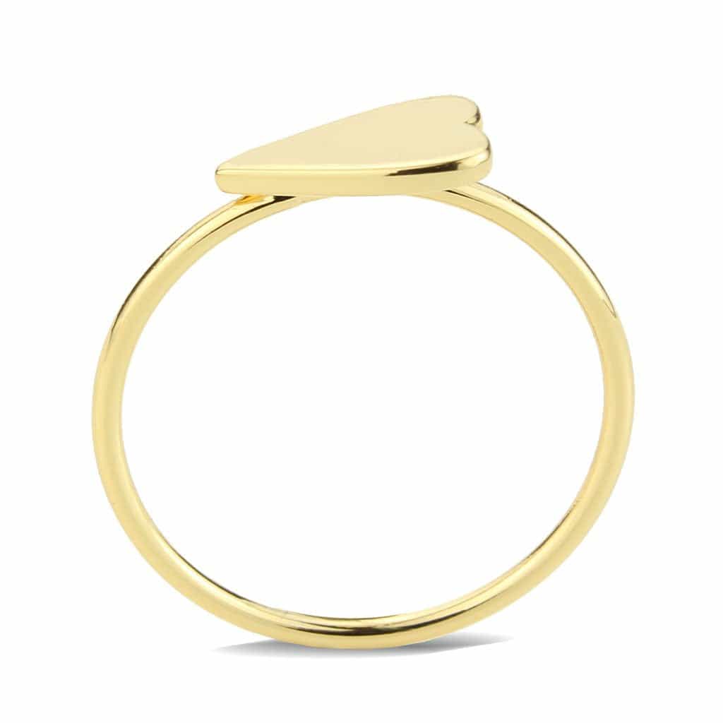 Brass Gold Flat Heart Thin Ring view 5
