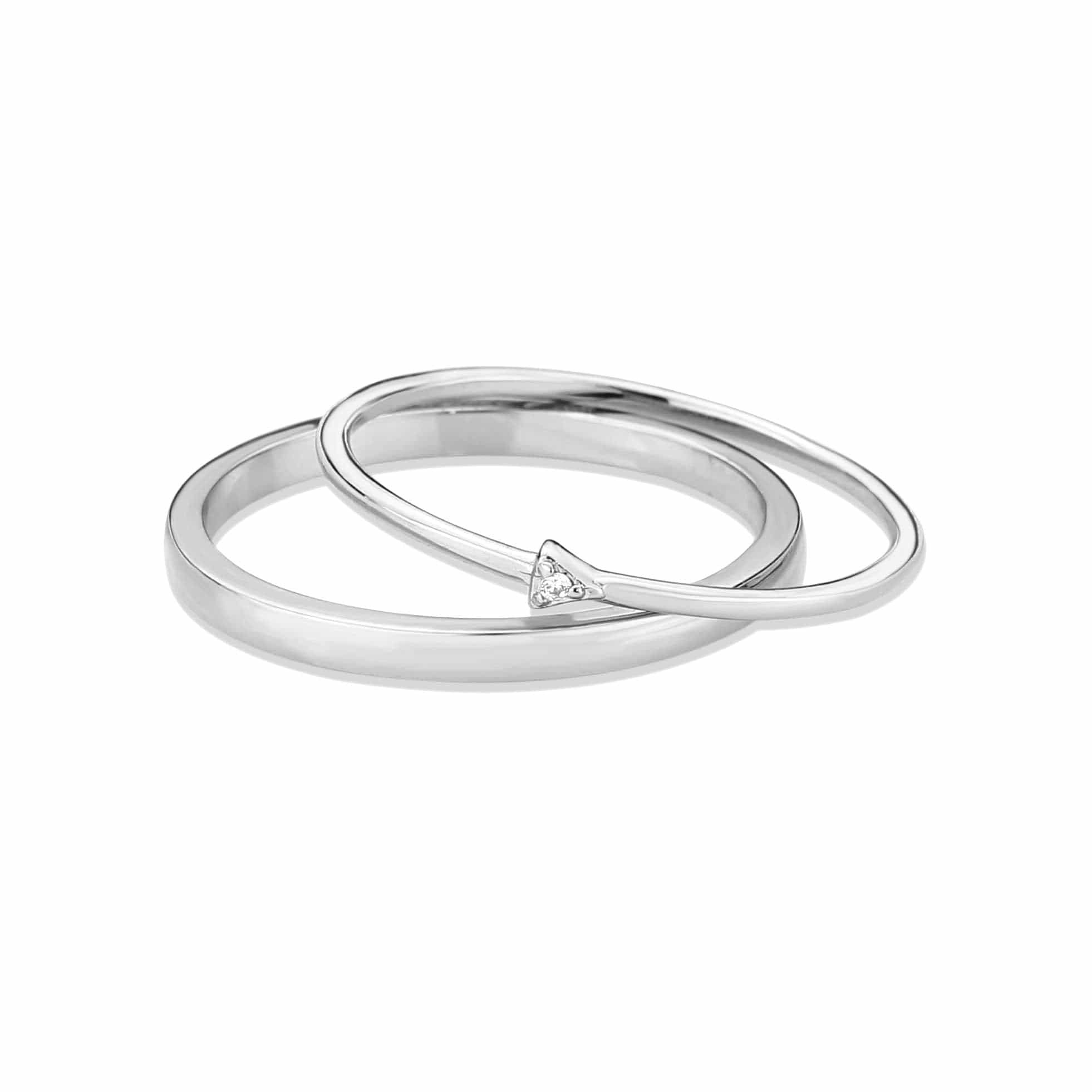 Brass Polished Double Band CZ Accent Ring view 5