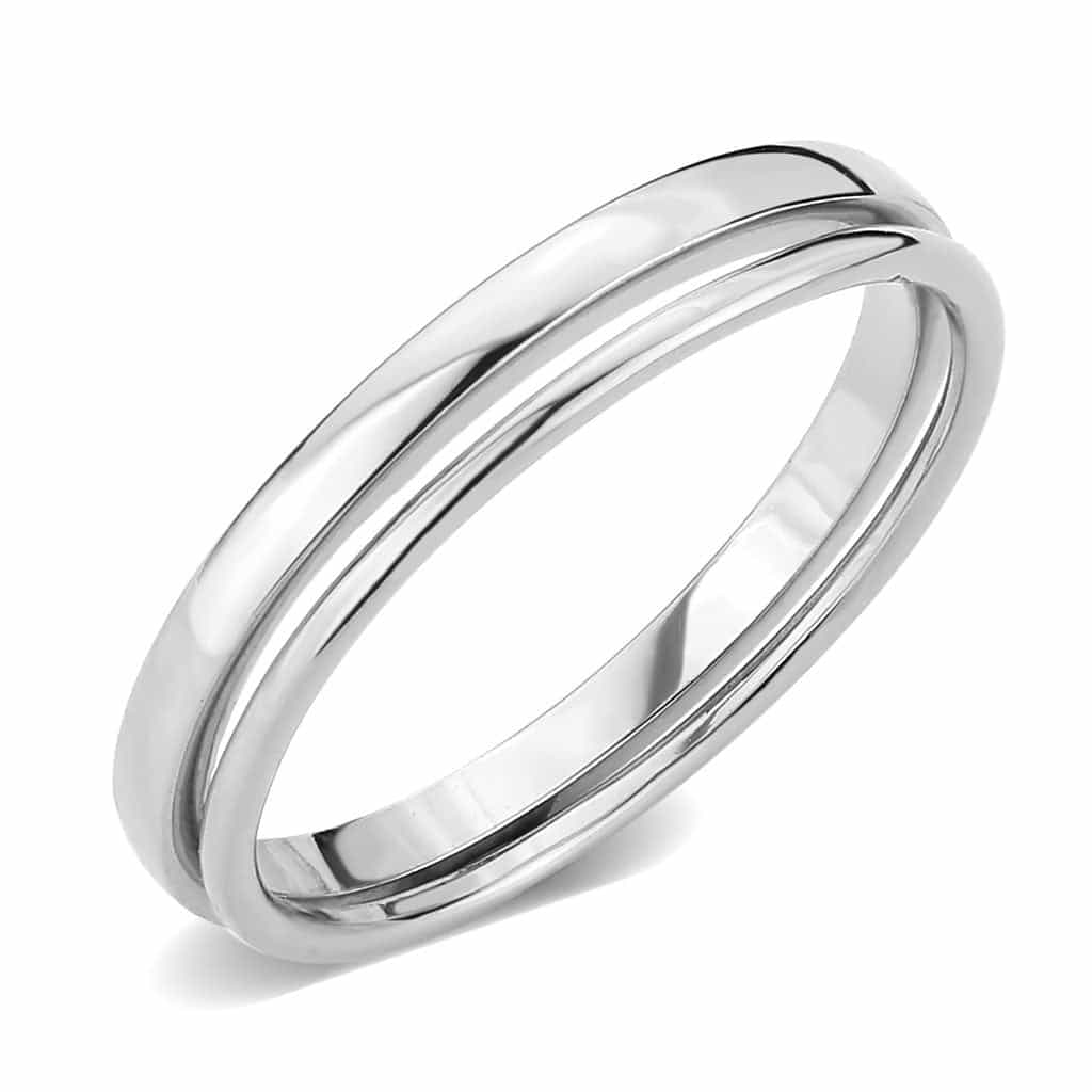 Brass Polished Grooved Band Ring view 1