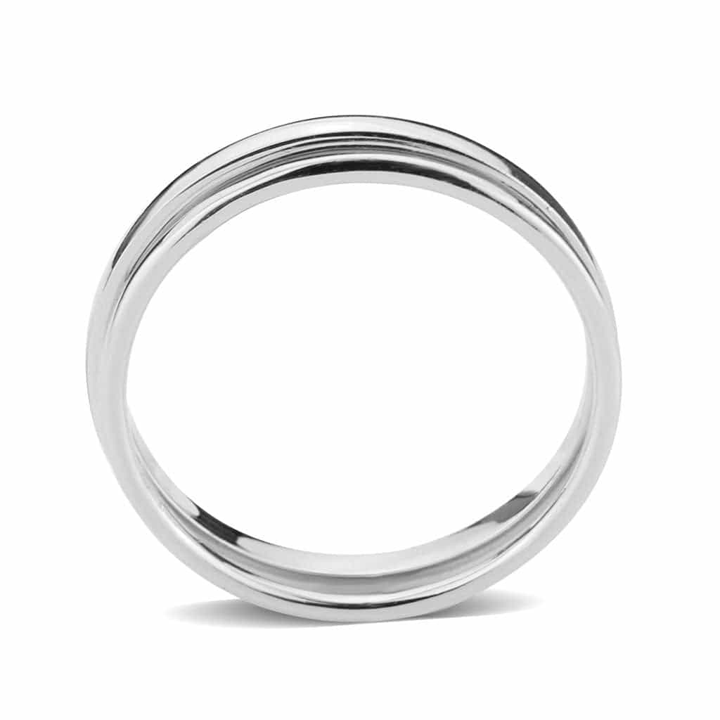 Brass Polished Grooved Band Ring view 7