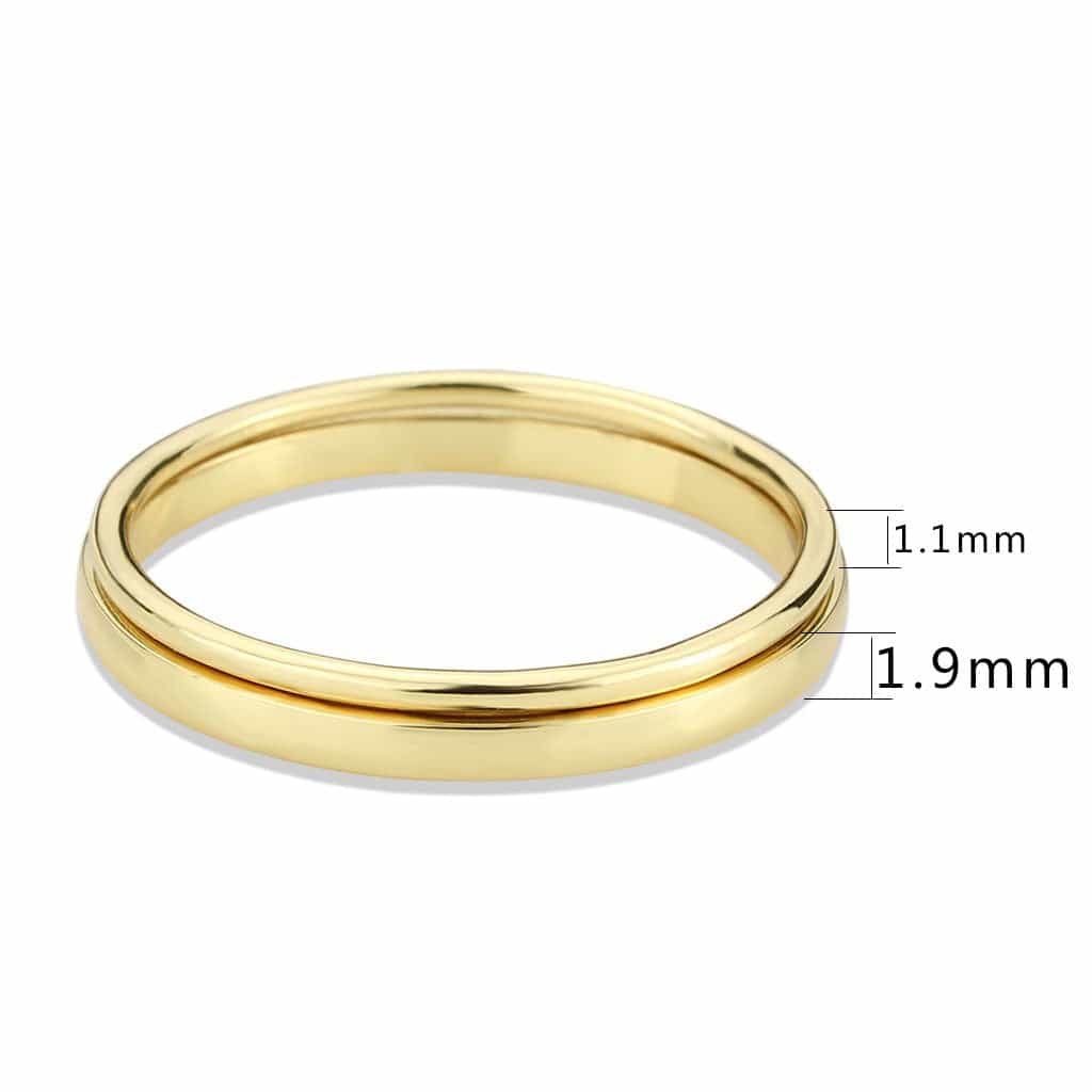 Brass Gold Polished Dome Band Ring view 5