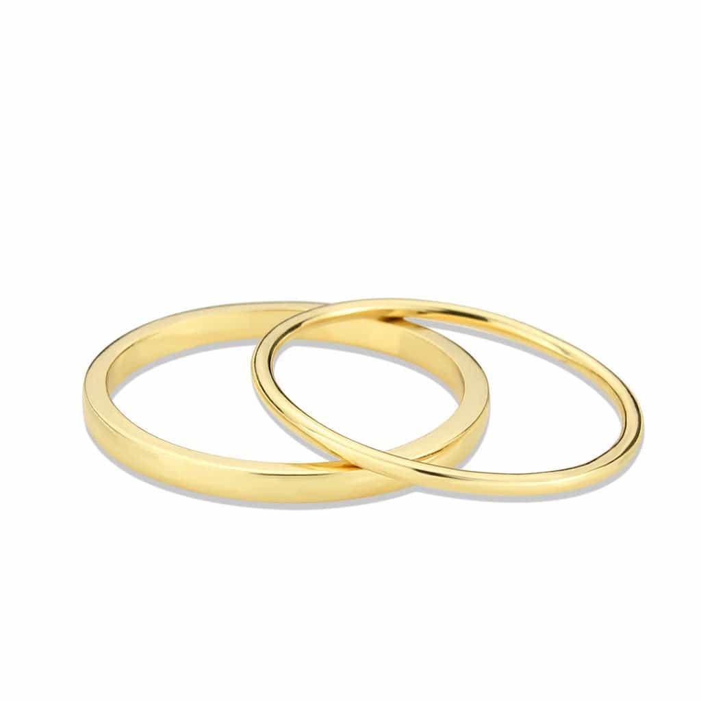 Brass Gold Polished Dome Band Ring view 7