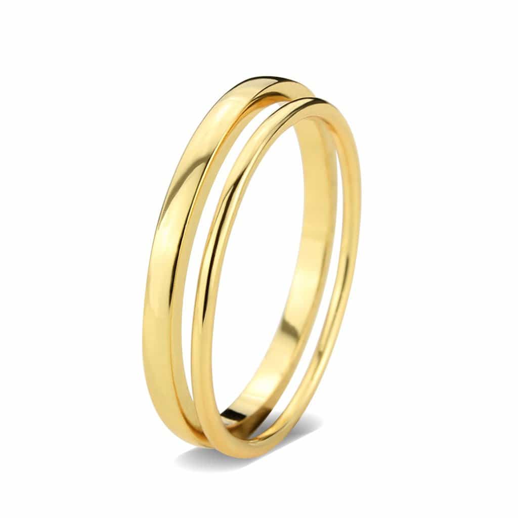 Brass Gold Polished Dome Band Ring view 11