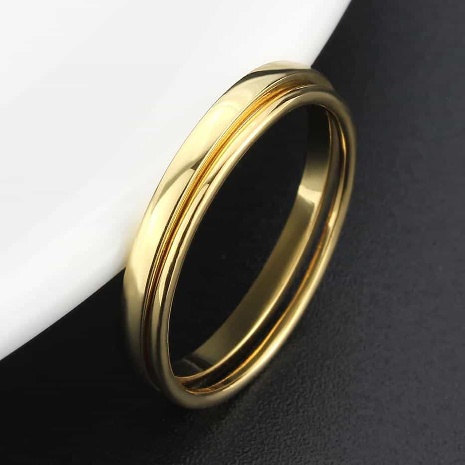 Brass Gold Polished Dome Band Ring view 13