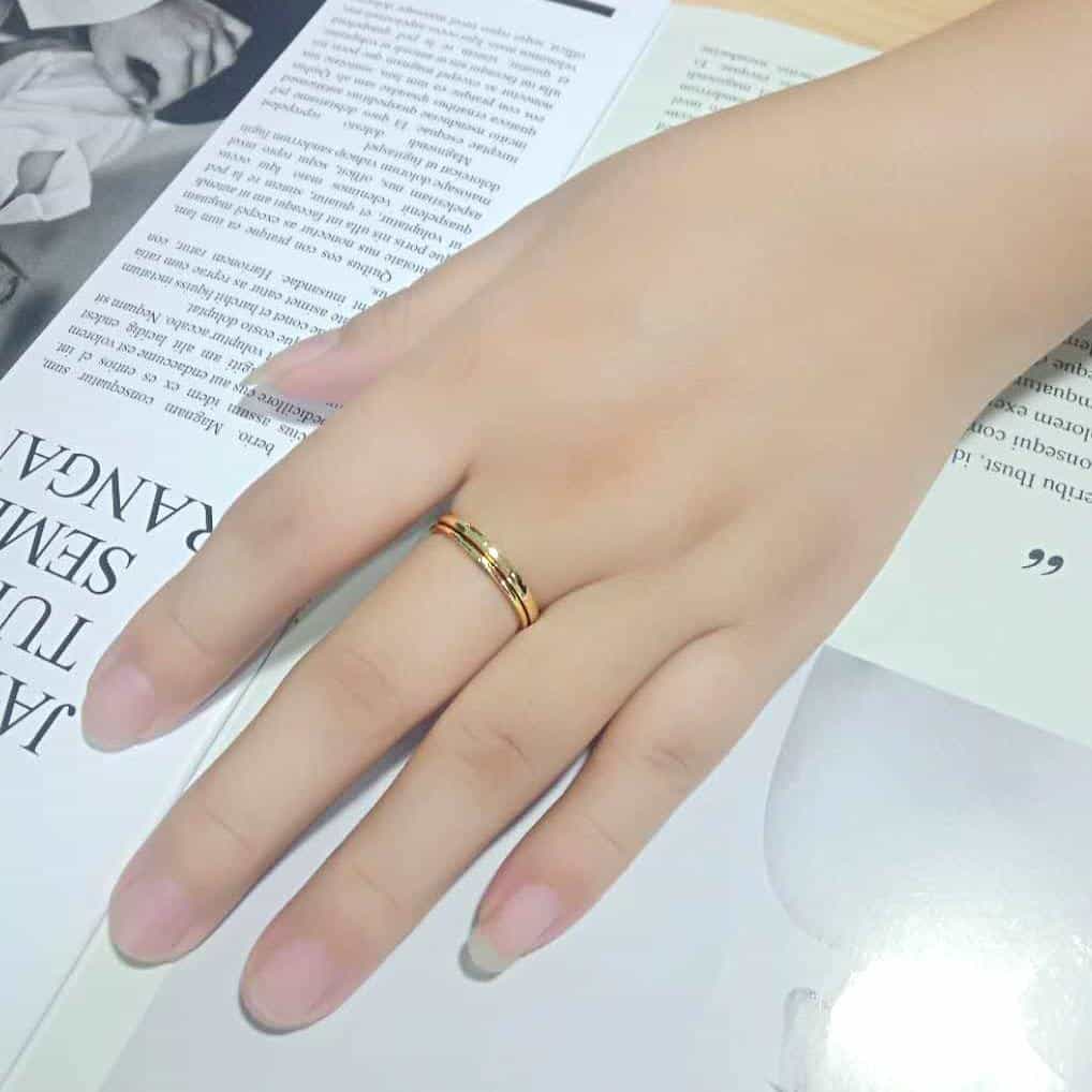 Brass Gold Polished Dome Band Ring view 3