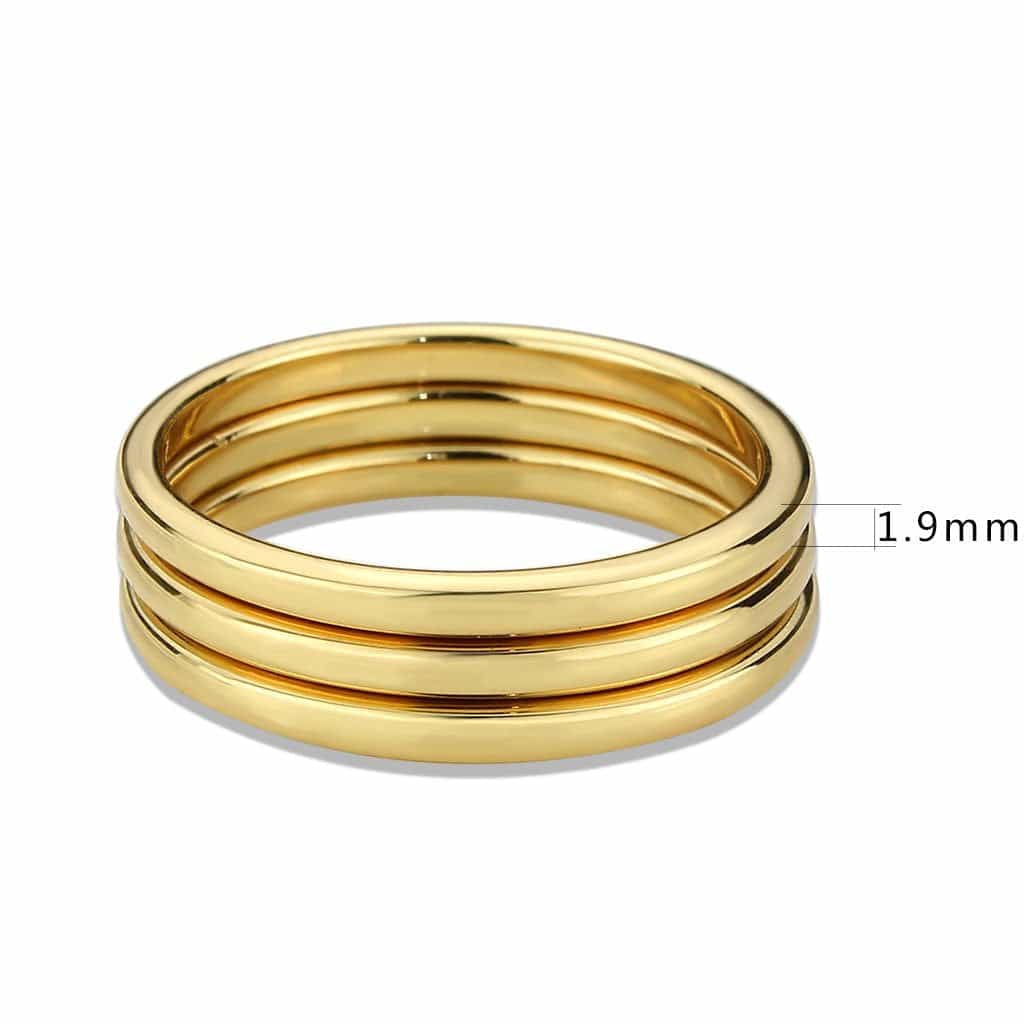 Brass Gold Polished Triple Dome Band Ring view 5