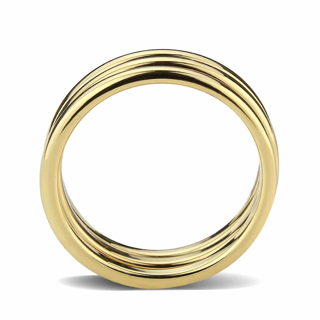 Brass Gold Polished Triple Dome Band Ring view 11
