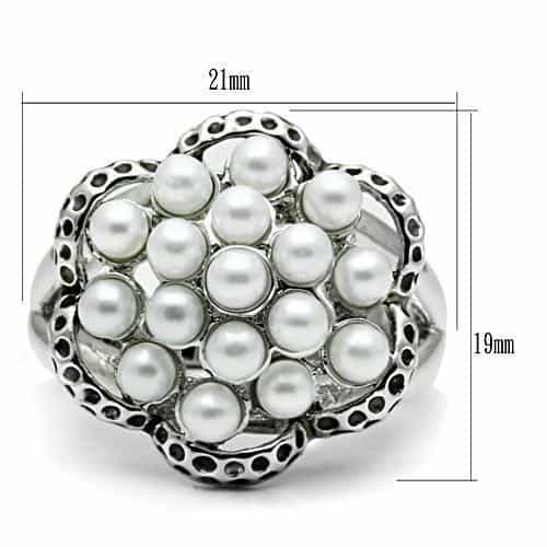 Brass Pearl Cluster Heart Cocktail Ring view 3