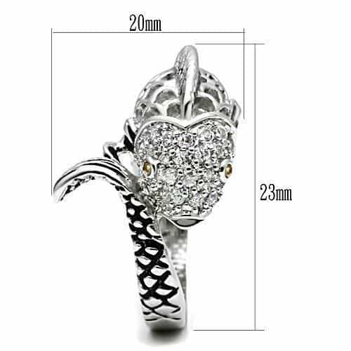 Brass CZ Parrot Head Ring view 3