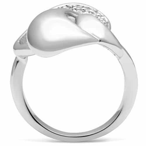 Brass CZ Pave Flowing Swirl Cocktail Ring view 5