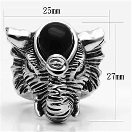 Brass Oxidized Dragon Head Onyx Cocktail Ring view 3