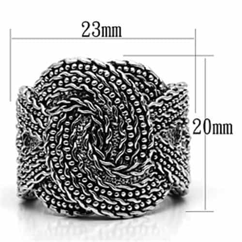 Brass Oxidized Rope Chain Knot Dome Ring view 3