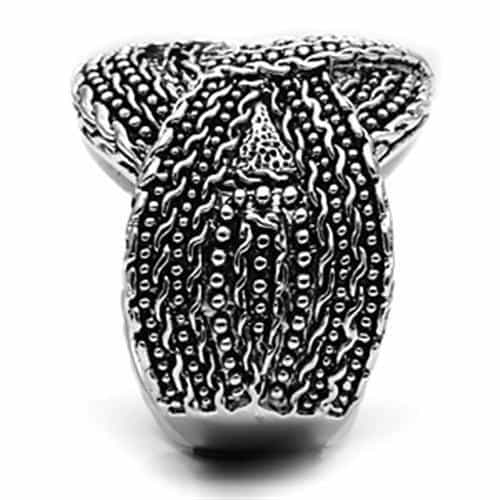 Brass Oxidized Rope Chain Knot Dome Ring view 7