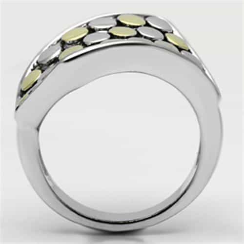 Brass Two-Tone Dot Bubble Wide Shield Ring view 5