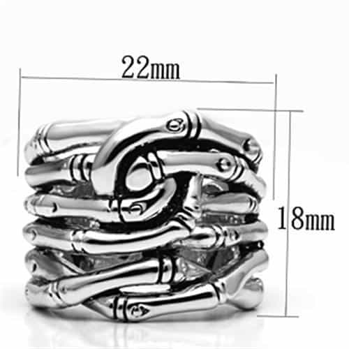 Brass Oxidized Bamboo Skeleton Hand Wrap Ring view 3