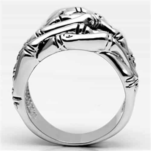 Brass Oxidized Bamboo Skeleton Hand Wrap Ring view 5