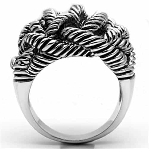 Brass Oxidized Rope Knot Celtic Wide Band Ring view 5
