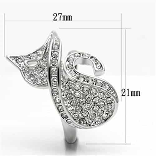 Brass CZ Pave Fleur-de-Lis Crossover Ring view 3