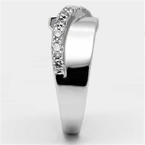 Brass CZ Pave Open Cuff Wave Band Ring view 7
