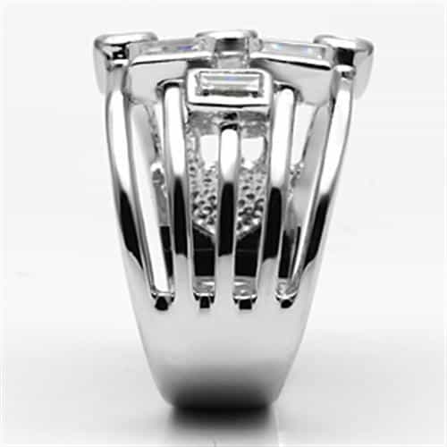 Brass CZ Baguette Bezel Multi-Shape Wide Band Ring view 7