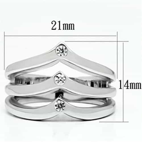 Brass Polished Triple Chevron V Stack Ring view 3