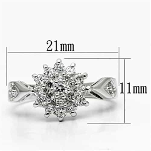 Brass CZ Cluster Flower Starburst Cocktail Ring view 3