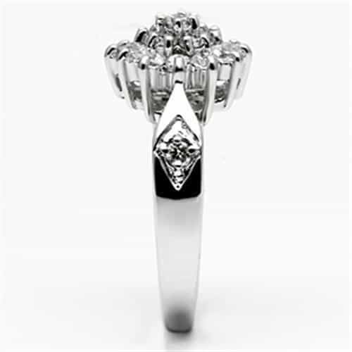 Brass CZ Cluster Flower Starburst Cocktail Ring view 7