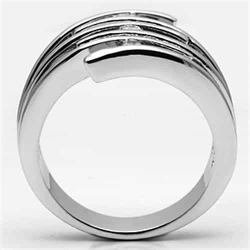 Brass CZ Bezel Triple Row Spiral Wrap Ring view 5