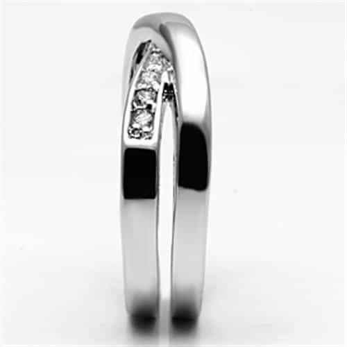 Brass CZ Pave Crossover Twist Band Ring view 7