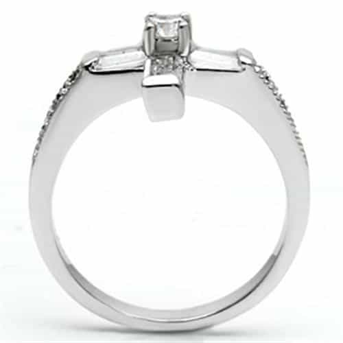 Brass CZ Baguette Cross Statement Ring 3W288 view 5