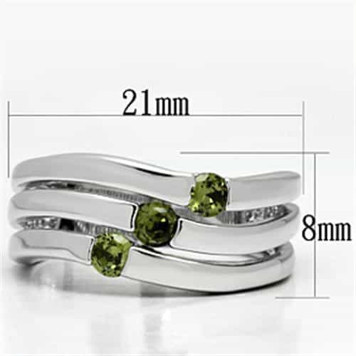 Brass Peridot CZ Bezel Multi-Row Open Band Ring view 3