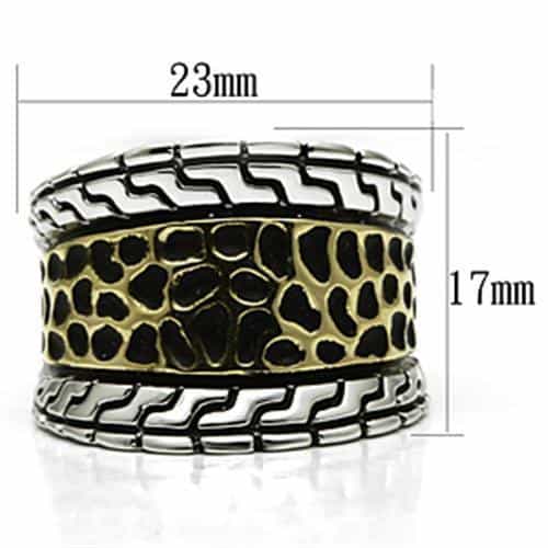 Brass Two-Tone Leopard Print Wide Band Ring view 3