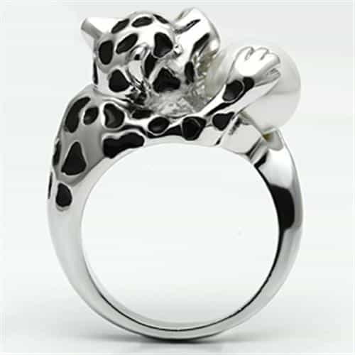 Brass Pearl Leopard Panther Figurine Wrap Ring view 5