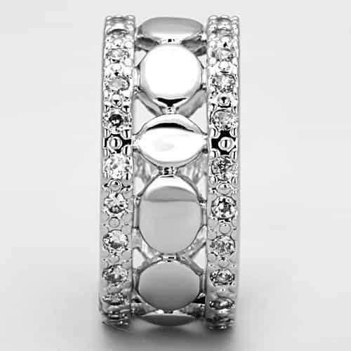 Brass CZ Oval Cutout Filigree Wide Band Ring view 7