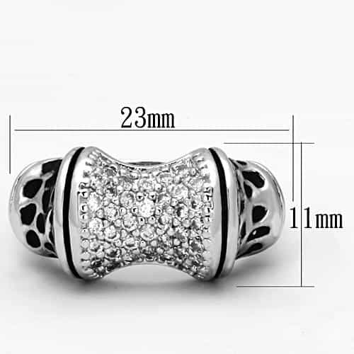Brass CZ Pave Bowtie Onyx Wide Band Ring view 3