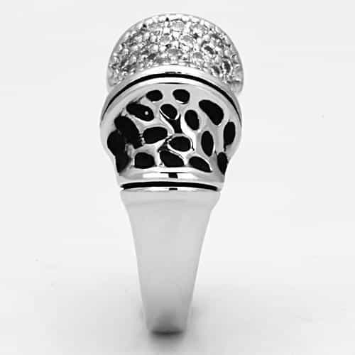 Brass CZ Pave Bowtie Onyx Wide Band Ring view 7